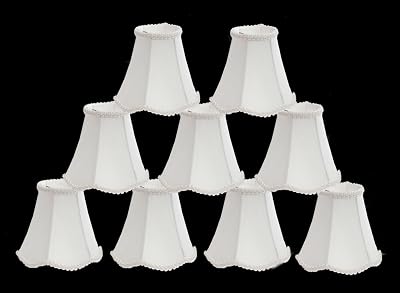 Urbanest 1100255d Scallop Chandelier Mini Shade 6-inch, Clip On, Off White Set of 9