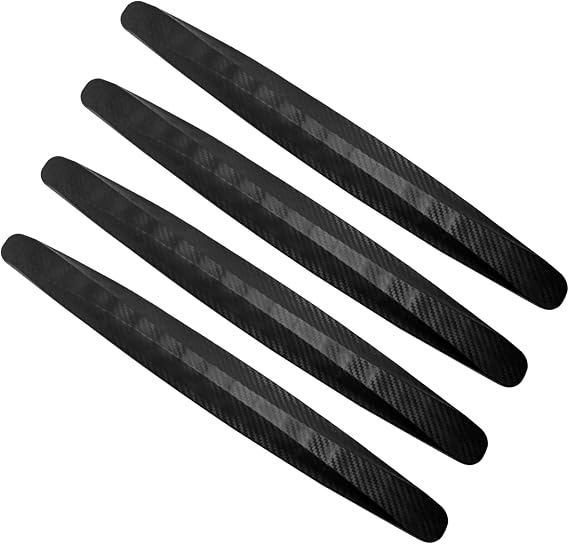 4Pcs Car Bumper Protector for Seat Cupra Ateca KH7 2016-2020 2021 2022 2023 5 Seat, Anti-Collision Strip Carbon Fiber Pattern Shock Absorbent Guard Trim Exterior Accessories,Black