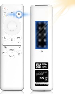 BN59-01432A Solar Voice Remote Replacement for Samsung TV Remote with Bluetooth Rechargeable Solar Cell, Compatible with Samsung TV 2023 2024 Neo QLED Smart 8K HDR Ultra HD TVs, VG-TM2360E - White