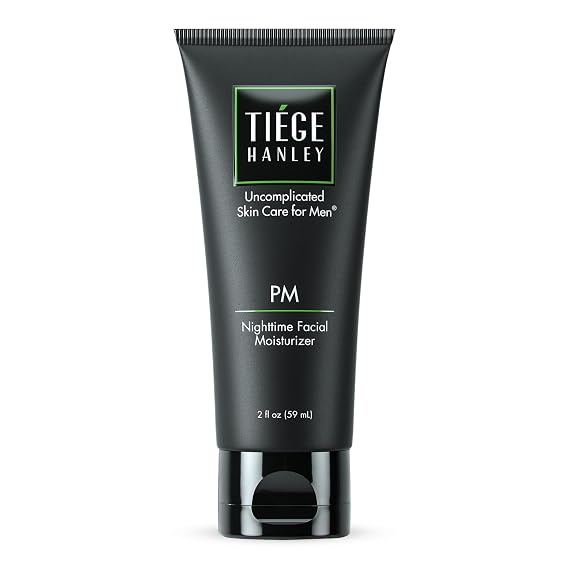Tiege Hanley Nighttime Face Moisturizer for Men, Sensitive Skin, 2 Fl Oz | Men's Skin Care, With Collagen, Hyaluronic Acid & Peptides, Hydrating Overnight, Gentle on Sensitive Skin