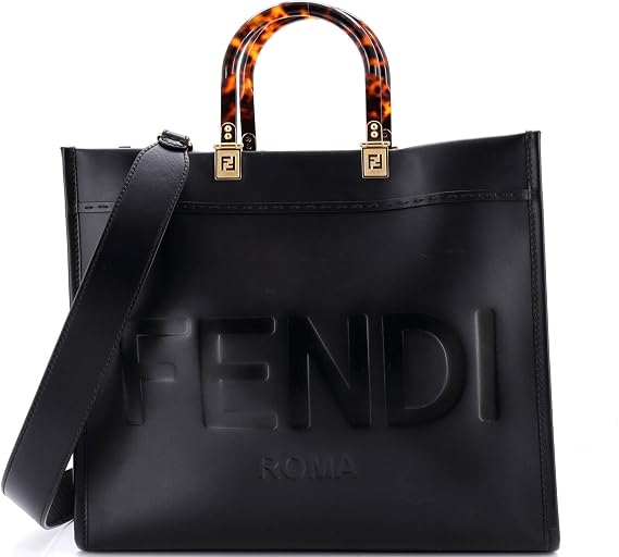 Pre-Loved Sunshine Shopper Tote Leather Medium, Black