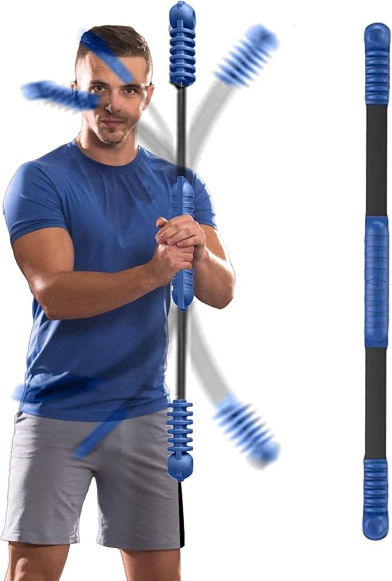 OSCILLATING SLIM Fitness Bar for Workout,Elastic Exercise Bar, Vibration Weight Stick,Body Physical Therapy,Core Strength Training,Arm Shoulder Stretch At Home Gym.
