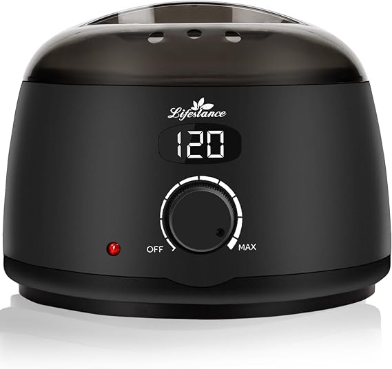 Lifestance Professional Wax Pot Warmer, L2 Premium Digital Wax Melt Machine for Hair Removal, 500ml 14oz LCD Wax Heater for Hard Wax Beads Fast Heat, Home Waxing for Body Brazilian Bikini Face - Black