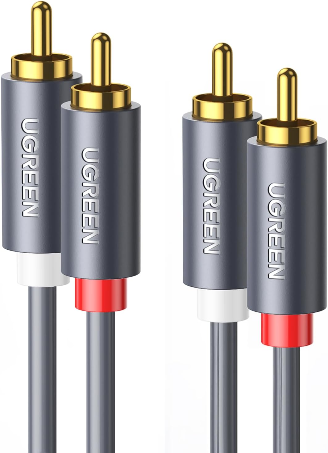 Ugreen 2RCA to 2RCA Ses Kablosu, 5 Metre, Antrasit