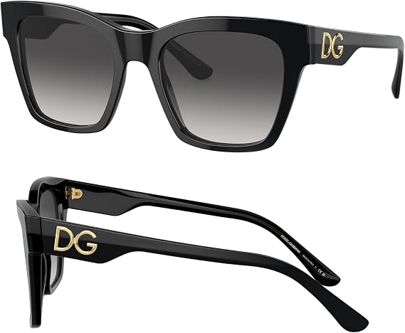 DOLCE & GABBANA DG4384 Square DG Logo Acetate Sunglasses with Luxury Eyewear Kit