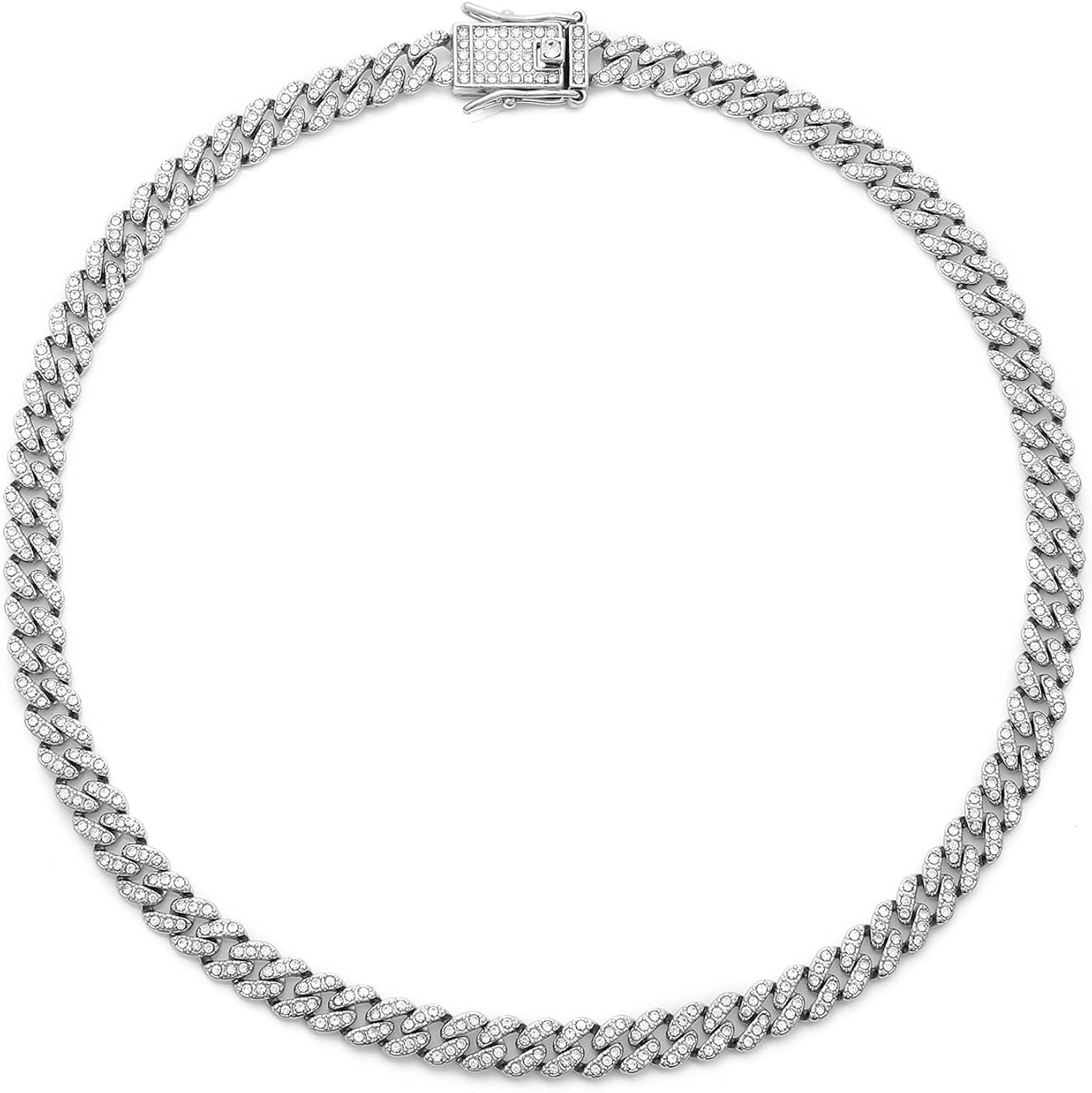 HIPBLING Cuban Link Chain for Women Mens Diamond Miami Cuban Necklace Gold Silver Iced Out Chain 8mm 13mm Hip Hop Rapper Jewelry Gift for Men Women Boy Teen