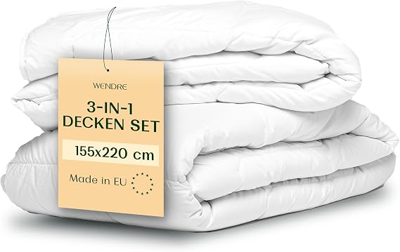 WENDRE 4 Seasons Duvet 155 x 220 cm - 2-Piece Set 150 + 250 GSM