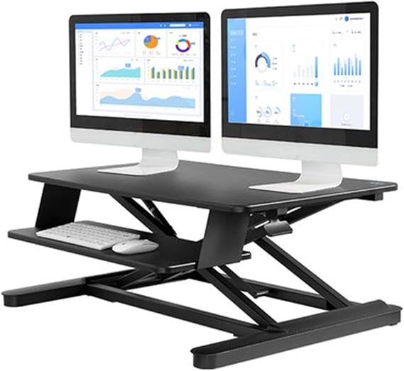Elevated Computer Desk Standing Office Computer Lift Table Folding Notebook Lift Desktop Monitor Height Table Mobile Workbench Standing Desk Color : Black, Size : 90x53x16-56cm
