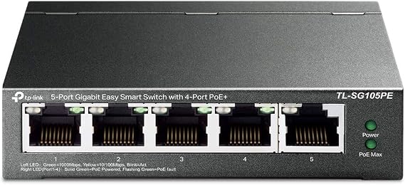 TP-Link TL-SG105PE, 5-Port Gigabit Easy Smart Switch with 4-Port PoE+