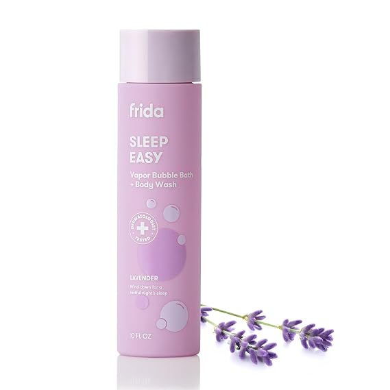 Frida Baby Lavender Bubble Bath + Body Wash, Sleep & Calm, Safe for Skin | Dermatologist Tested, Tear-Free, Hypoallergenic, Super Sudsy Wash for Baby & Kids Skin, 10oz