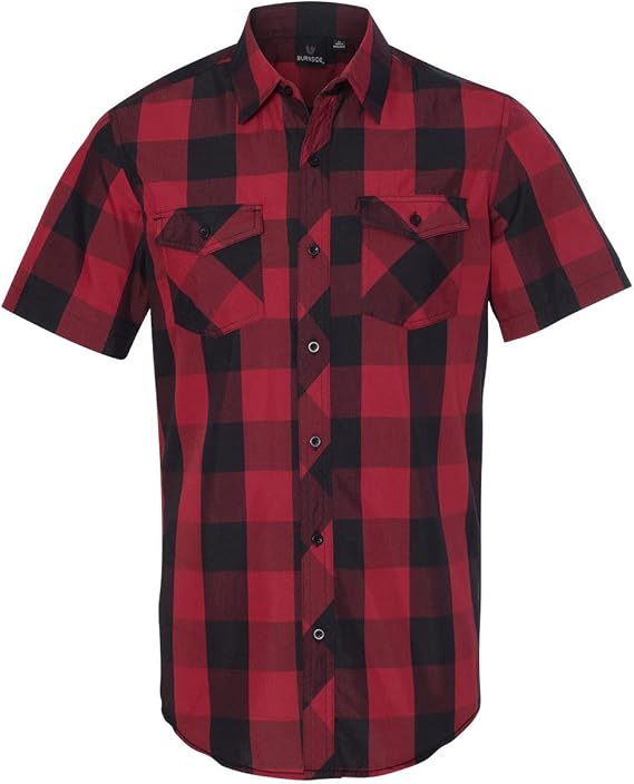 Burnside Mens Buffalo Plaid Woven Shirt XL RED/ BLACK