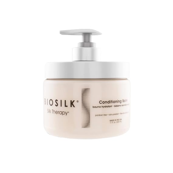 BioSilk Silk Therapy Conditioning Balm, Restores Shine & Smoothness, Deep Conditioning Treatment, Sulfate, Paraben & Cruelty-Free, 11 Oz