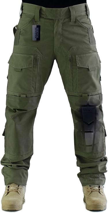 ZAPT Breathable Ripstop Fabric Pants Military Combat Multi-Pocket Molle Tactical Pants with EVA Knee Pads