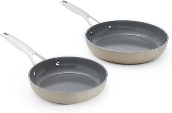 Calphalon® Premier Ceramic Nonstick 8" and 10" Frying Pan Set, Mushroom Grey