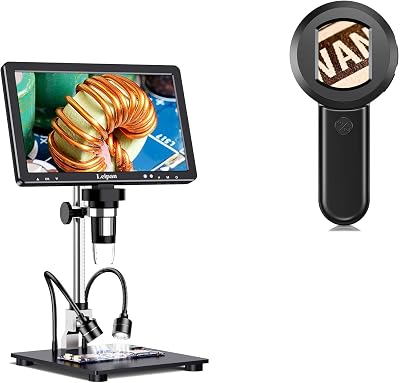 DM12 10.1 Coin Microscope with 32GB TF Card100X Magnifying Glass for Reading Bundle