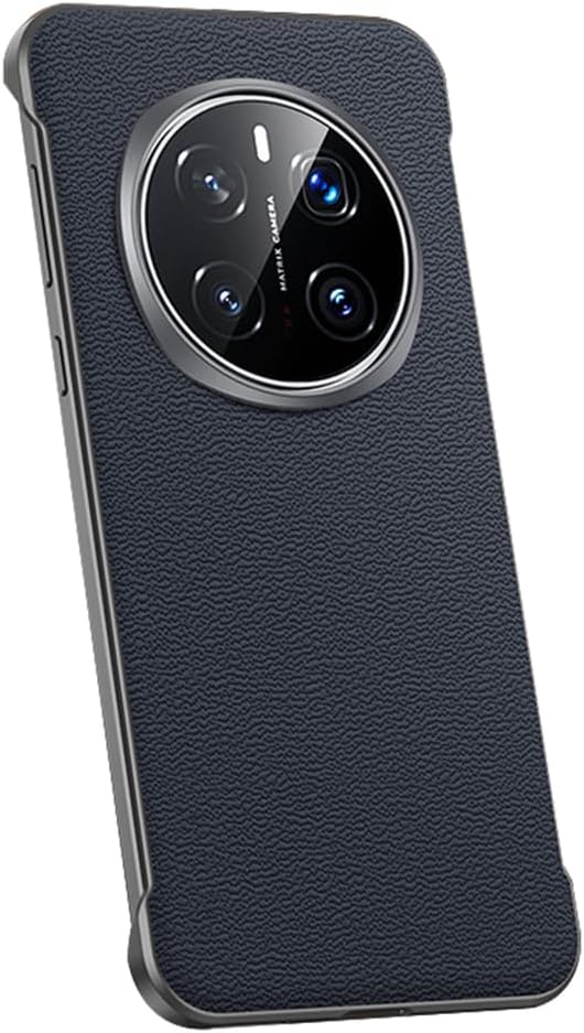Leather Case for Honor Magic 8 Pro/8, Genuine Leather Frameless Slim Protective Shockproof Cover,Blue,8Pro