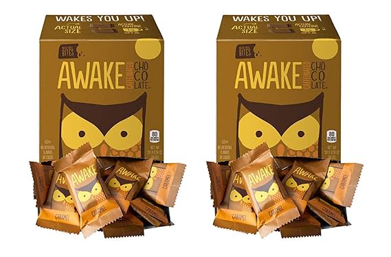 Awake Chocolate Bites (Caramel, 50 Count (pack of 2))