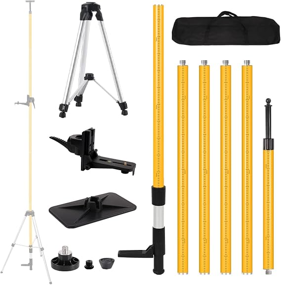 Telescoping Laser Level Pole with Tripod
