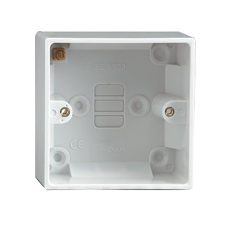 Extra Deep Moulded Surface Mounted Back Box/Pattress Box 1 Gang Single 47mm - White