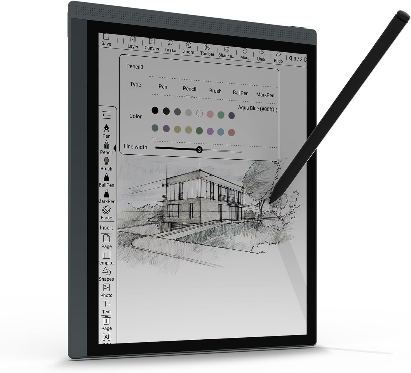 Bigme 10.3 Inch Color E-Ink Reading Writing Tablet 6GB RAM + 128GB ROM Android 14 Student E-Ink HD Display Ultra Light Design Large Memory Smart Functions Low Power Consumption