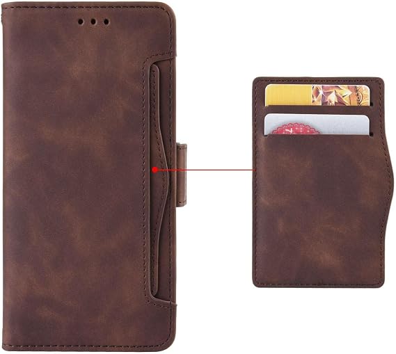 Case for Tecno Camon 30 4G.Imitation leather Flip phone Case With Movable Card Slots.Bracket design-Brown