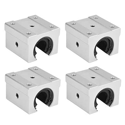 [4 Pack] SBR12UU Aluminum Slide Block,4PCS 12mm Bearing Slide Block for 12mm SBR12 Linear Motion Guide Rail SBR12UU, 4 Pack