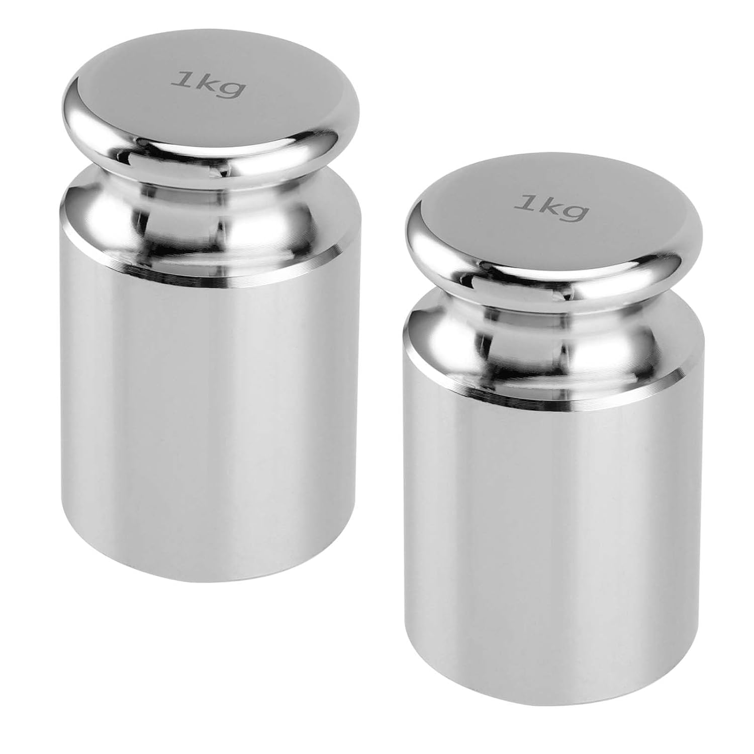 SINJEUN 2 Pack 1 Kg Calibration Weight, 1000 Kilogram Precision Steel Calibration Weight with Storage Case, Chrome Finish Calibration Weight for Digital Scale