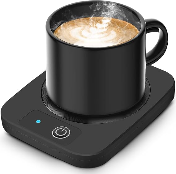 Smart Coffee Mug Warmer, Electric Cup Warmer With Aluminum Metal Panel for Office, Desk Accessories, Beverage Warmer for Cocoa, Milk, for Dad