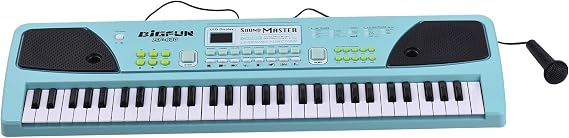 61 Key Keyboards Piano Portable Electronic Keyboard Piano 16 Tones 10 Rhythms 8 Percussion 6 Demos Dual Speaker Musical Instrument with Microphone Recording/Accompaniment/Chord Functions