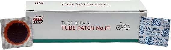 Rema 25mm Round Patches, 100/Box | Rema F0-P 25mm Seamless Tube Repair Patches - High-Pressure Bike Tube Kit