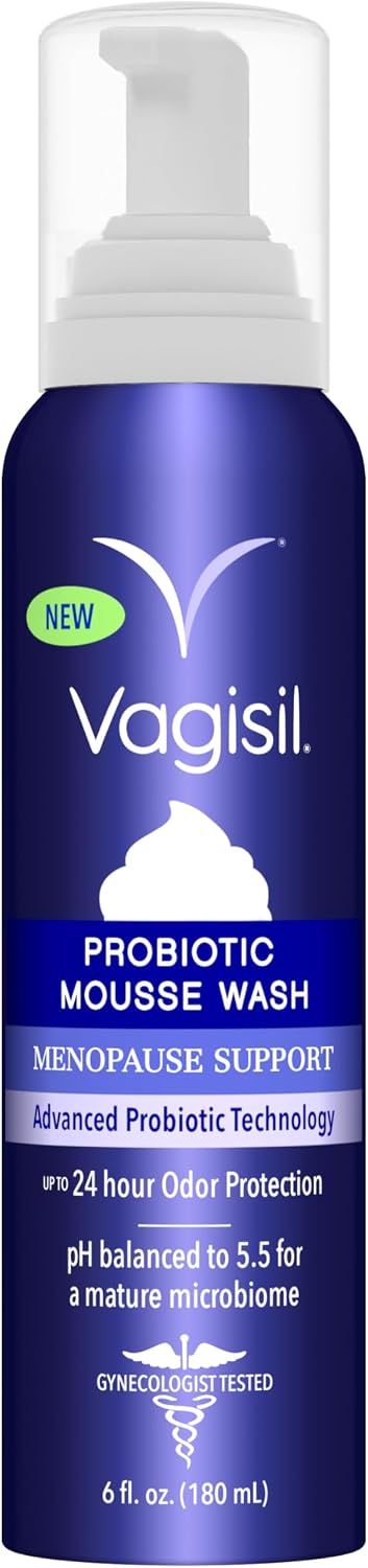 Vagisil Menopause Probiotic Mousse Wash, Advance Probitotic Technology With Up To 24 Hour Odour Protection, 180ml