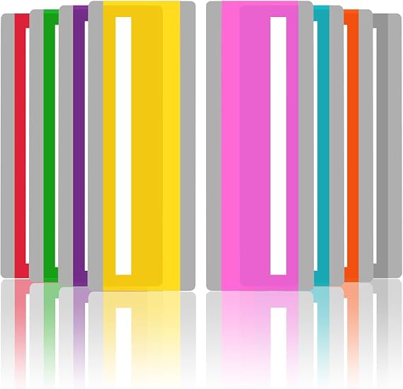 16 Pieces Guided Reading Strips, Colored Overlay Bookmark for Kids