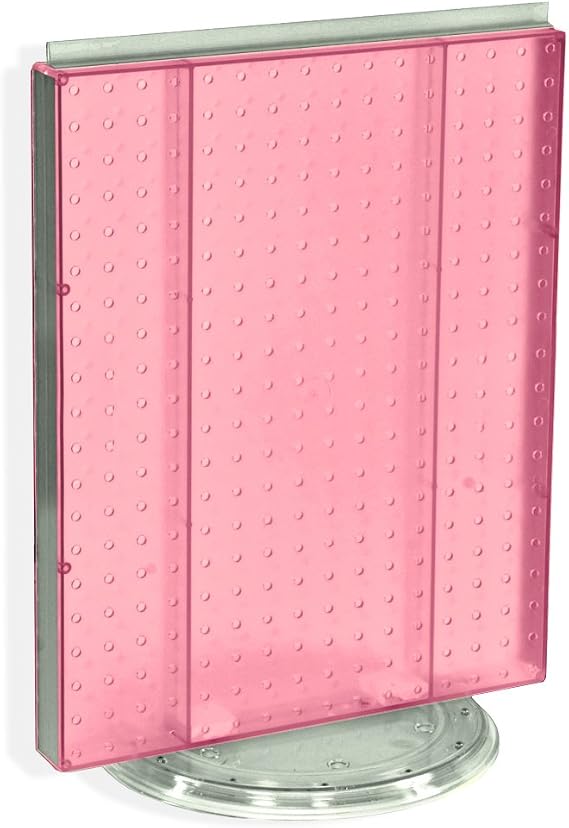 Azar Displays 700500-PNK Pegboard Counter Display, Pink Translucent Pegboard