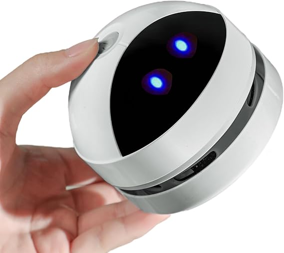Desktop Vacuum Cleaner, Mini Portable Desk Vacuum, Rechargeable | Low Noise Cute Cartoon Robot