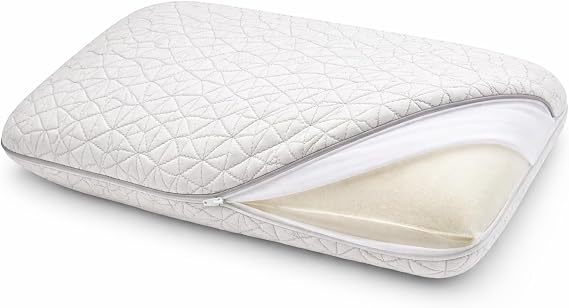 Quilted Bamboo Pillow Cover Collection Cooling Pillow Protector with Zipper Soft, Breathable & Washable Fabric (White, Queen)