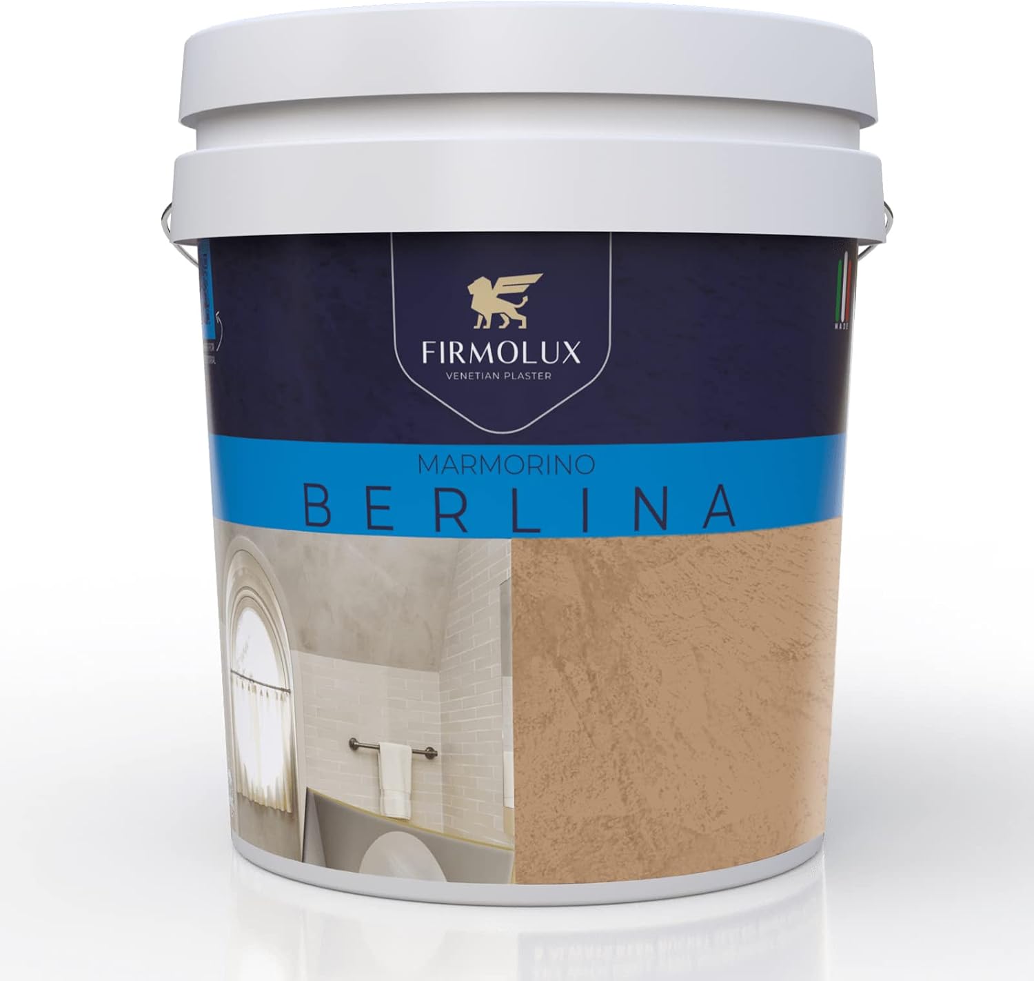 Marmorino Berlina Authentic Venetian Plaster | Smooth Plaster | Made in Italy from Lime & Marble | Earth Tones 17 | Color: BM2161-20 Tawny