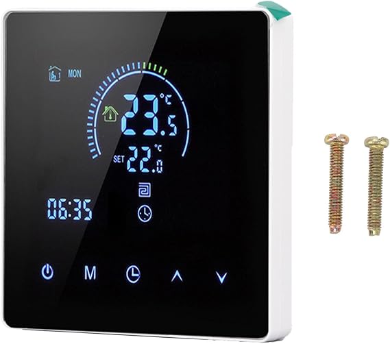 Smart Thermostat Touch Screen LCD Display Programmable Temperature Controller for Home Office Shopping Mall Premium PC Flame Retardant Material 4500W Max Power (WiFi, (Voice Control for Yandex Alice,