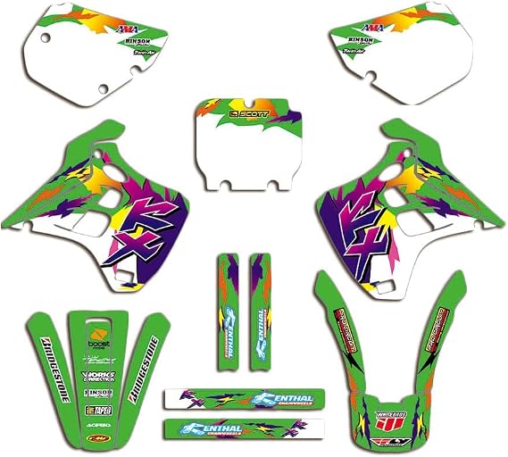 Graphics Sticker Kit for 1990 1991 Kawasaki KX 125 250 KX125 KX250