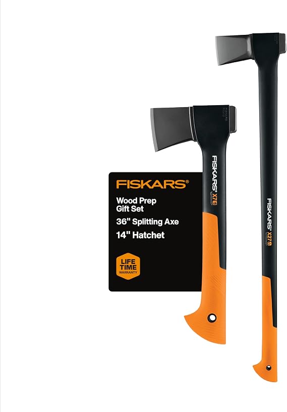 Fiskars X27 Super Splitting Axe, 36-Inch and Hatchet Bundle