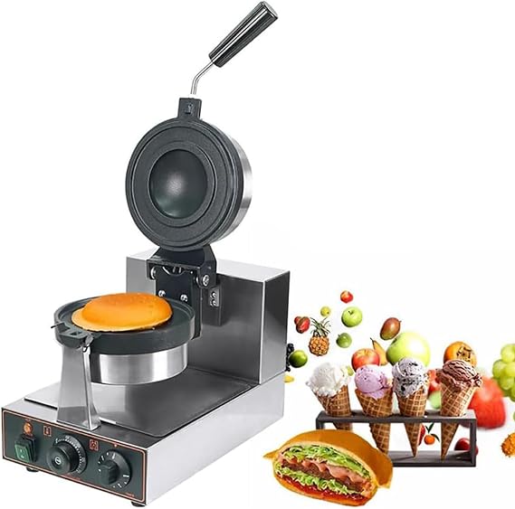 UFO Burger Machine, Commercial Hamburger Press, Ice Cream Waffle Maker, Non-Stick Electric Panini Press, Adjustable Temperature 50-300C Non-Stick Pan,A