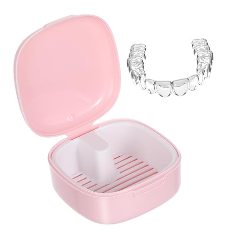 Portable Retainer Holder Case, Plastic Denture Storage Box Featuring