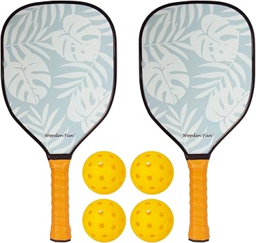 Pickleball Paddles Set of 2, USAPA Approved Pickleball Set with 4 Pickleball Balls, Gifts for Men Women Beginners
