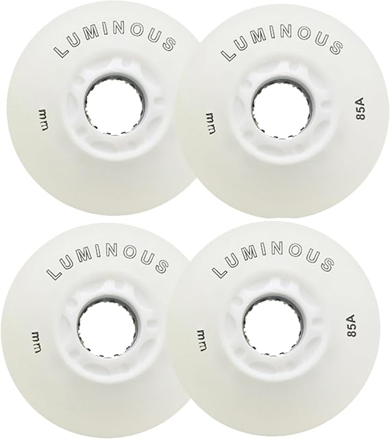 4 Pack Upgrade Light Up Roller Skate Wheels 85A Inline Skate Wheels, Luminous Flash LED Wheels Indoor Outdoor PU Lighting Skating Wheel