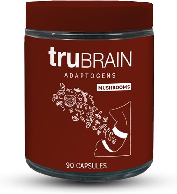 TruBrain Nootropic Capsules - Focus, Energy, Clarity. Fast Absorbing Nootropics Capsules | Brain Boosters | Improve Memory | Stop Procrastination (Mushrooms)