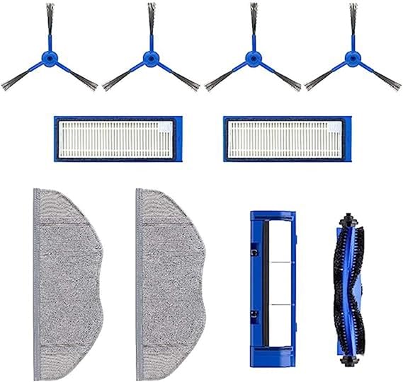 Main Brush Side Brush Filter Screen Mopping Rag Accessories 1Set Replacement Parts,Compatible for Eufy Robot Vacuum Cleaner L70 Hybrid