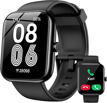 SENBONO Smart Watch with Alexa Built-in, 1.83" HD Touchscreen, Digital Bluetooth Calling, IP68 Waterproof Fitness Tracker, 120+ Sports Modes, 24/7 Heart Rate/Sleep Monitor for iPhone Android Black