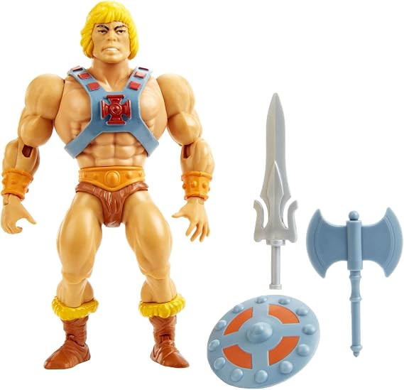 Masters of The Universe Origins He-Man Action Figure, Battle Character for Storytelling Play and Display, Gift for 6 to 10 Year Olds and Adult Collectors | Masters Of The Universe Origins 6 Inch Action Figure Wave 1 - He-Man Vintage Head (Short Hair)
