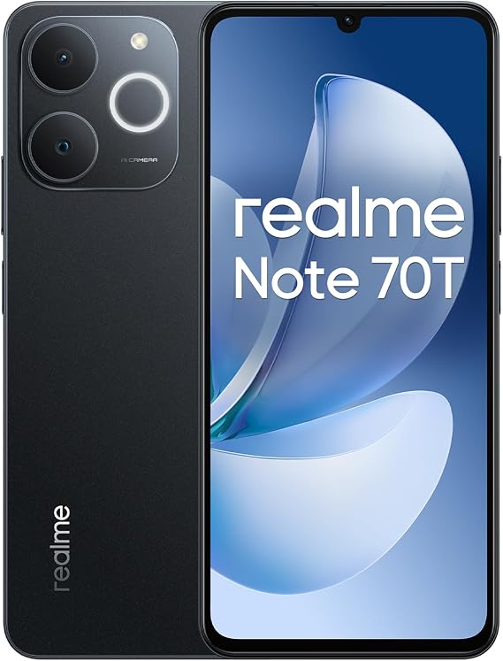 realme Note 70T 4G Smartphone 4+256GB Black | 6.75 inch Screen, 90Hz Display, 6000mAh Battery, 32MP Camera, Powerful Octa-core Processor, ArmorShell Protection, IP54