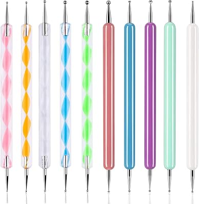 ABenkle 10Pcs Art Dotting Tools for Nail Art, Ball Tip Clay Tools Sculpting Pattern Tracing Stylus, Ball Embossing Stylu for Drawing,Painting Rocks Mandalas,Art Dot Tools