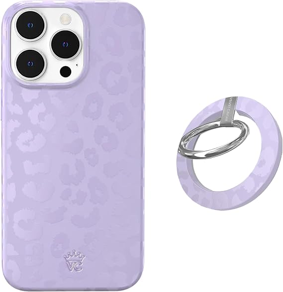 VELVET CAVIAR MagSafe Grip + iPhone 14 Pro Max Case (Bundle - Purple Lilac Leopard)